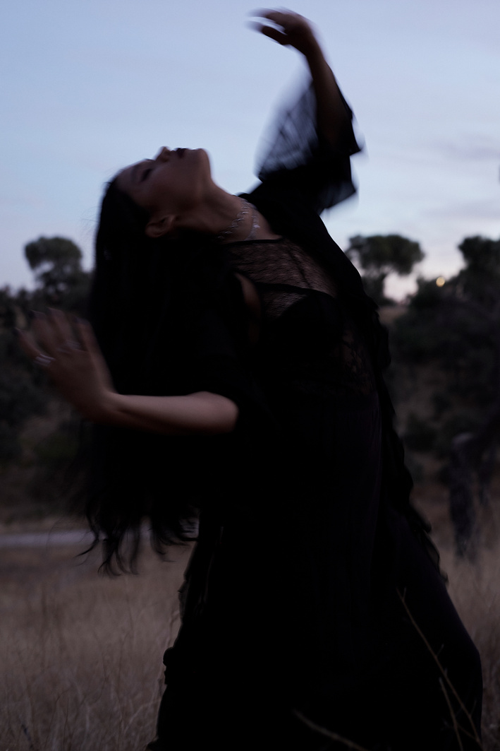 Witch Doing Ritual Outdoors